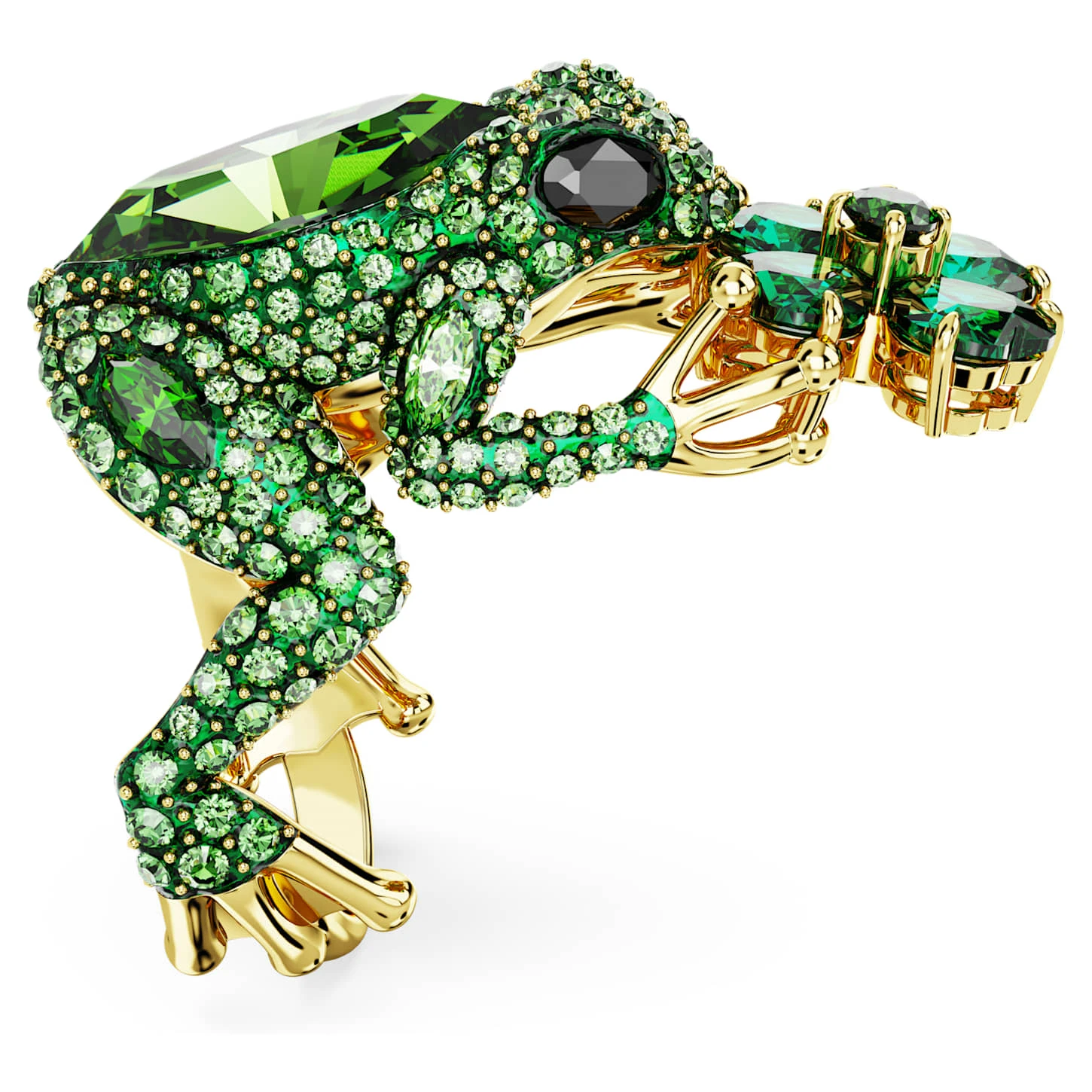 Swarovski Idyllia Cocktail Ring Frog, Green, Gold-tone Plated 4 Swarovski Idyllia Cocktail Ring Frog, Green, Gold-tone Plated - Image 4