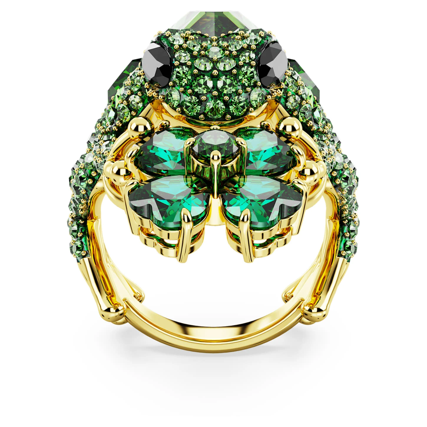 Swarovski Idyllia Cocktail Ring Frog, Green, Gold-tone Plated 5 Swarovski Idyllia Cocktail Ring Frog, Green, Gold-tone Plated - Image 5