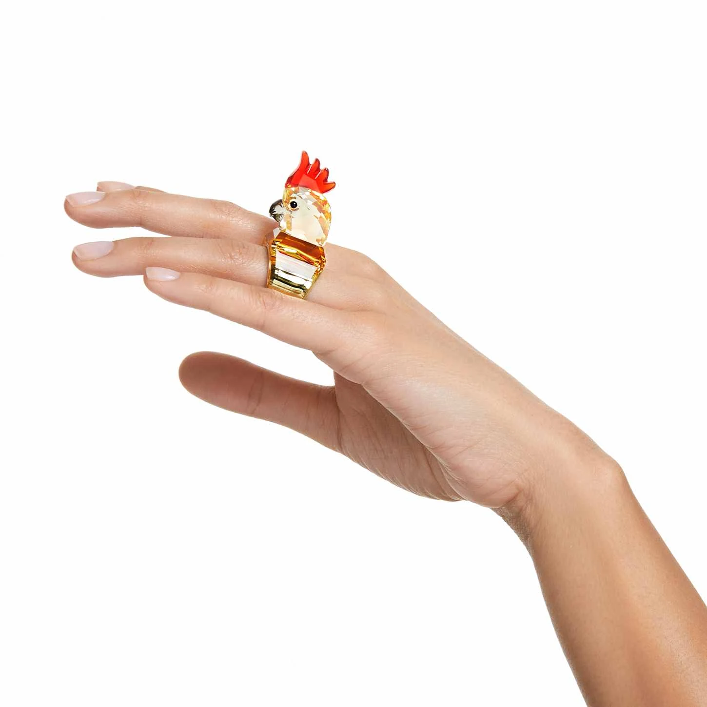 Swarovski Idyllia Cocktail Ring Parrot, Multicolored, Gold-tone Plated 1 Swarovski Idyllia Cocktail Ring Parrot, Multicolored, Gold-tone Plated