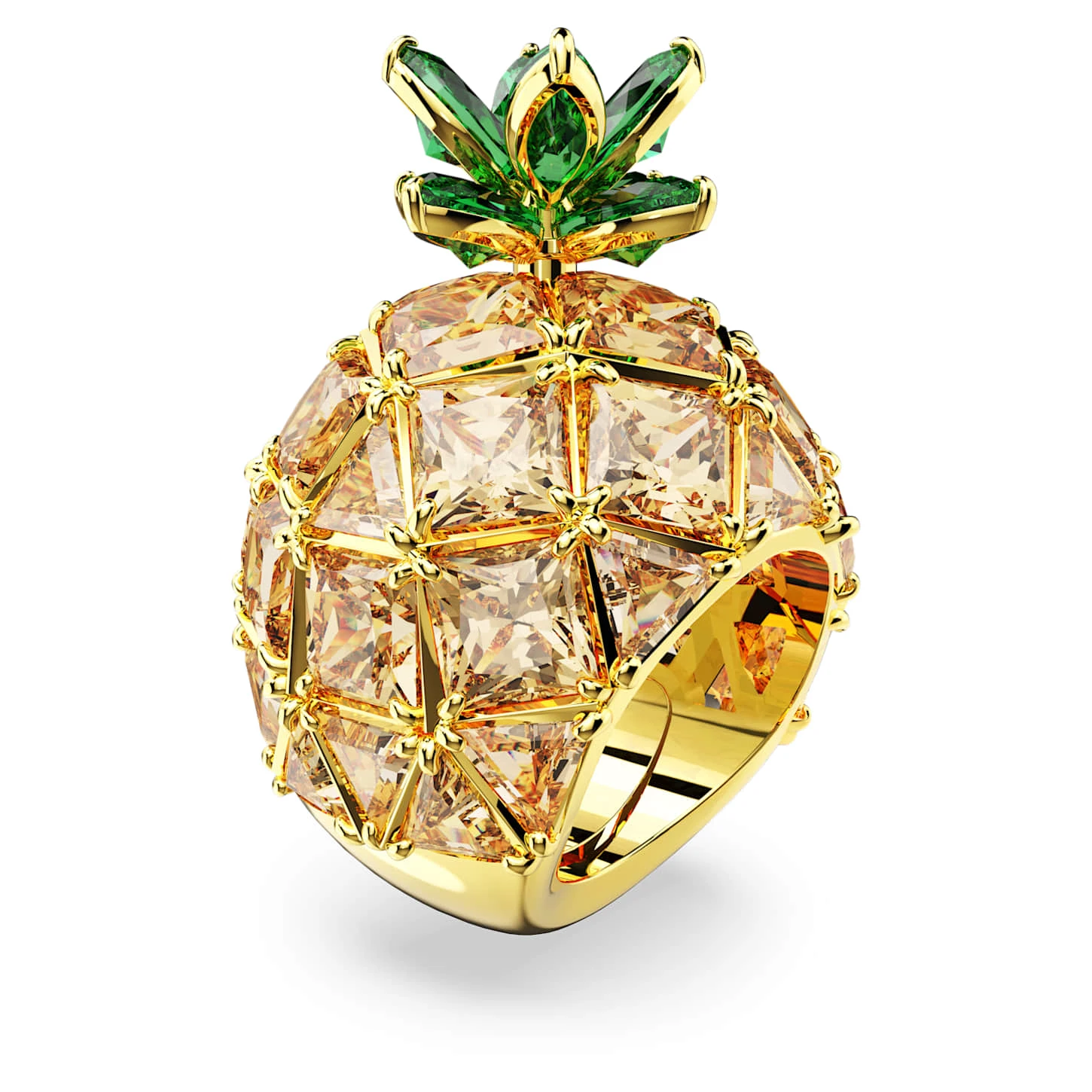 Swarovski Idyllia Cocktail Ring Pineapple, Multicolored, Gold-tone Plated 2 Swarovski Idyllia Cocktail Ring Pineapple, Multicolored, Gold-tone Plated - Image 2