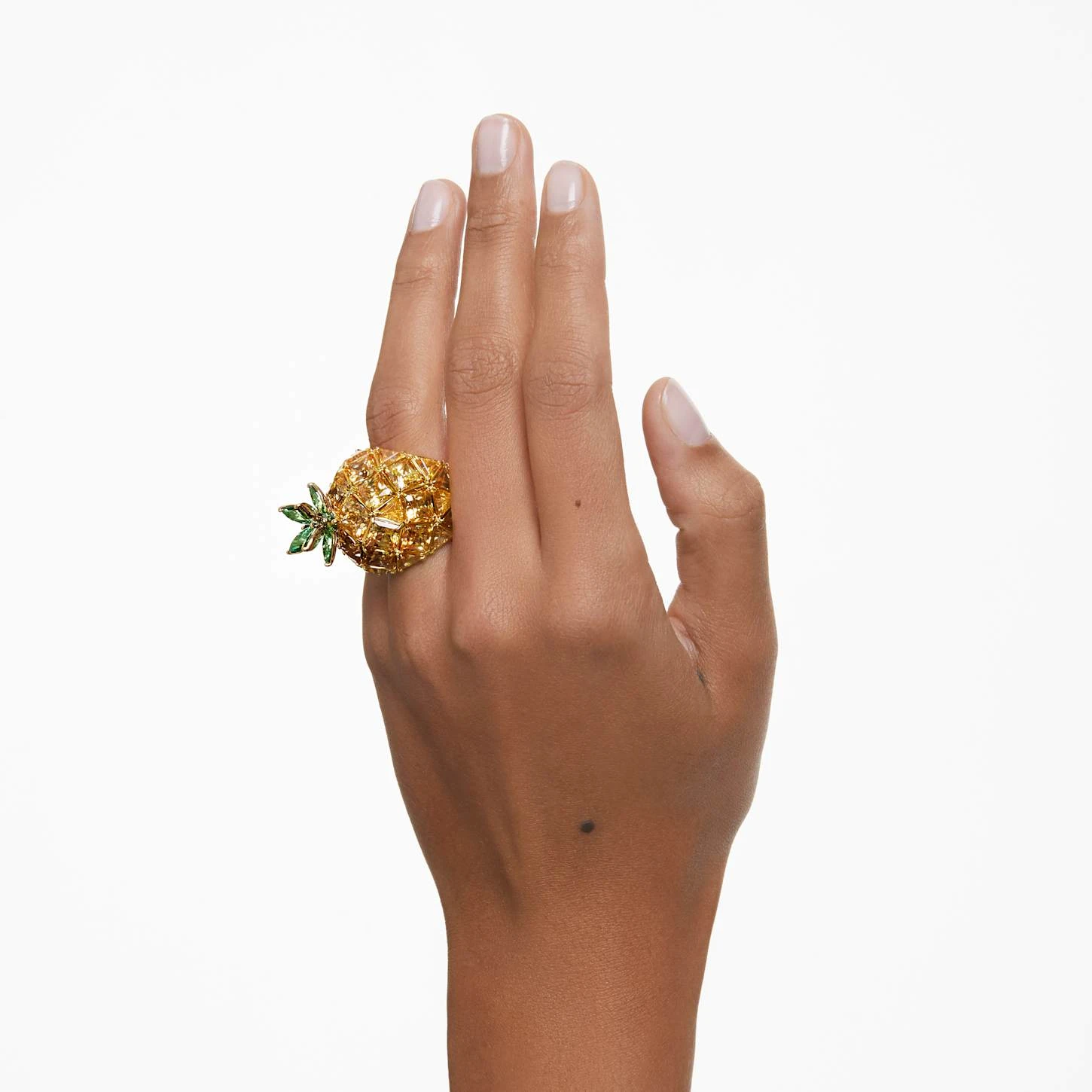 Swarovski Idyllia Cocktail Ring Pineapple, Multicolored, Gold-tone Plated 1 Swarovski Idyllia Cocktail Ring Pineapple, Multicolored, Gold-tone Plated