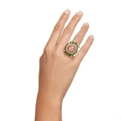 Swarovski Idyllia Cocktail Ring Turtle, Multicolored, Gold-tone Plated