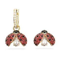 Swarovski Idyllia Drop Earrings Asymmetrical Design, Ladybug, Red, Gold-tone Plated -Fashion Accessories Store idyllia drop earrings asymmetrical design ladybug red gold tone plated swarovski 5666131 2