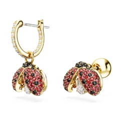 Swarovski Idyllia Drop Earrings Asymmetrical Design, Ladybug, Red, Gold-tone Plated -Fashion Accessories Store idyllia drop earrings asymmetrical design ladybug red gold tone plated swarovski 5666131 3