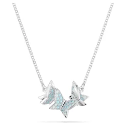 Swarovski Lilia Necklace Butterfly, Blue, Rhodium Plated