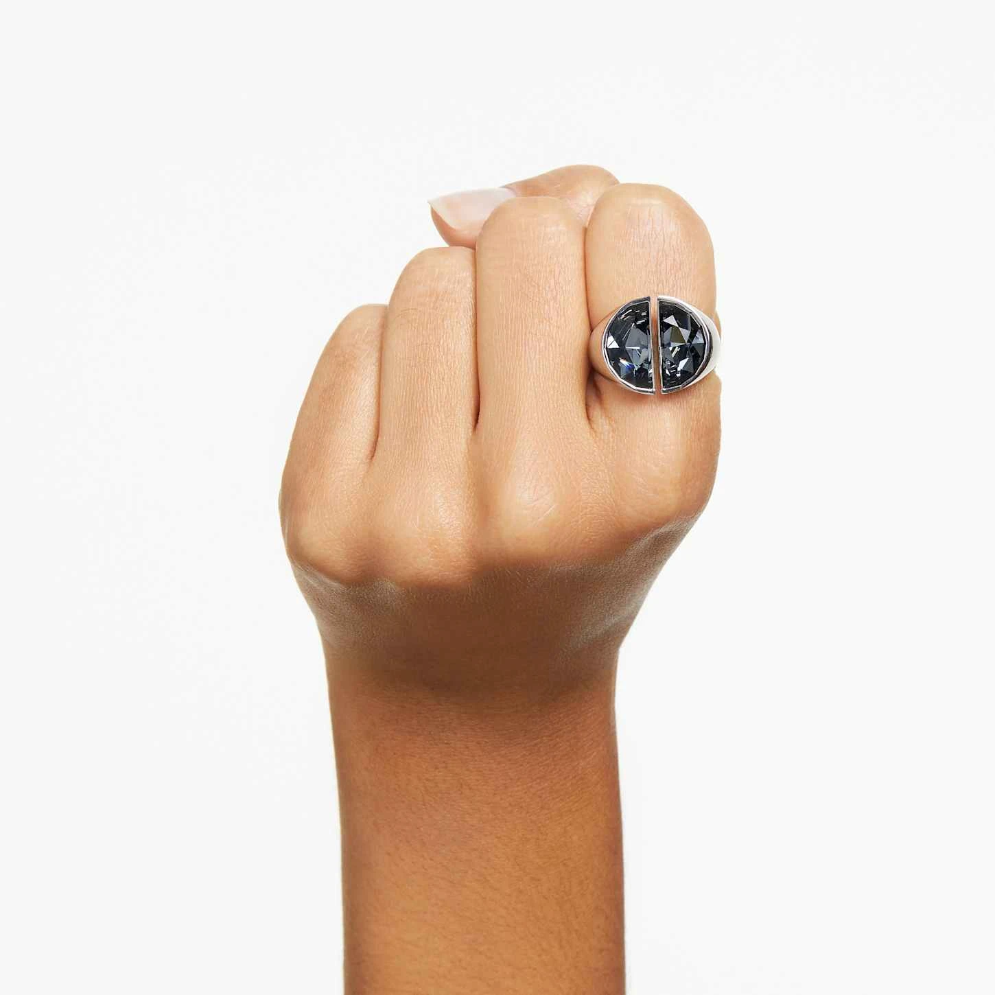 Swarovski Lucent Cocktail Ring Gray, Rhodium Plated 1 Swarovski Lucent Cocktail Ring Gray, Rhodium Plated