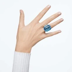 Swarovski Lucent Cocktail Ring Octagon Cut, Blue
