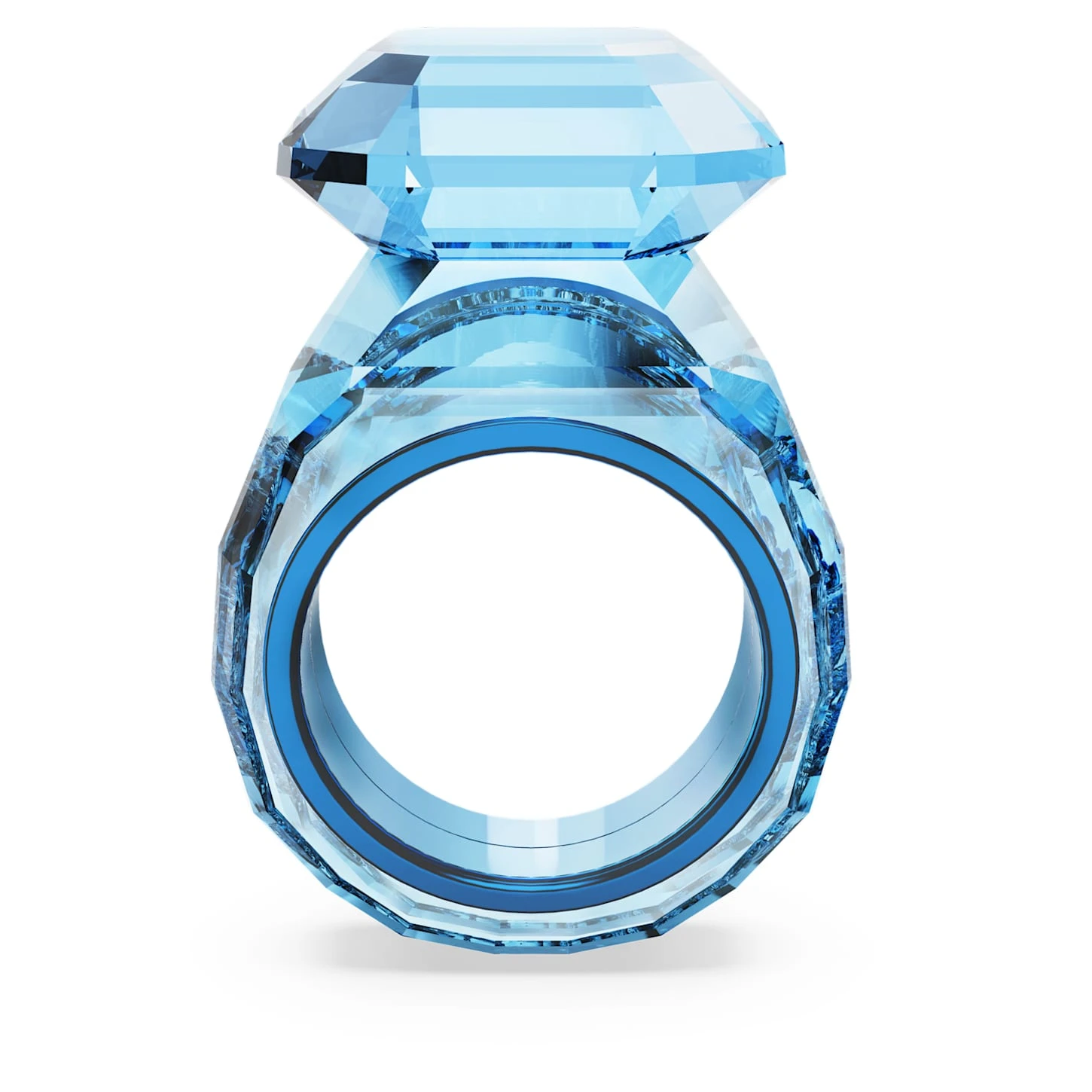 Swarovski Lucent Cocktail Ring Octagon Cut, Blue 5 Swarovski Lucent Cocktail Ring Octagon Cut, Blue - Image 5