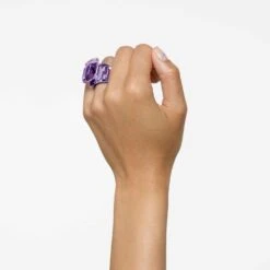 Swarovski Lucent Cocktail Ring Octagon Cut, Purple