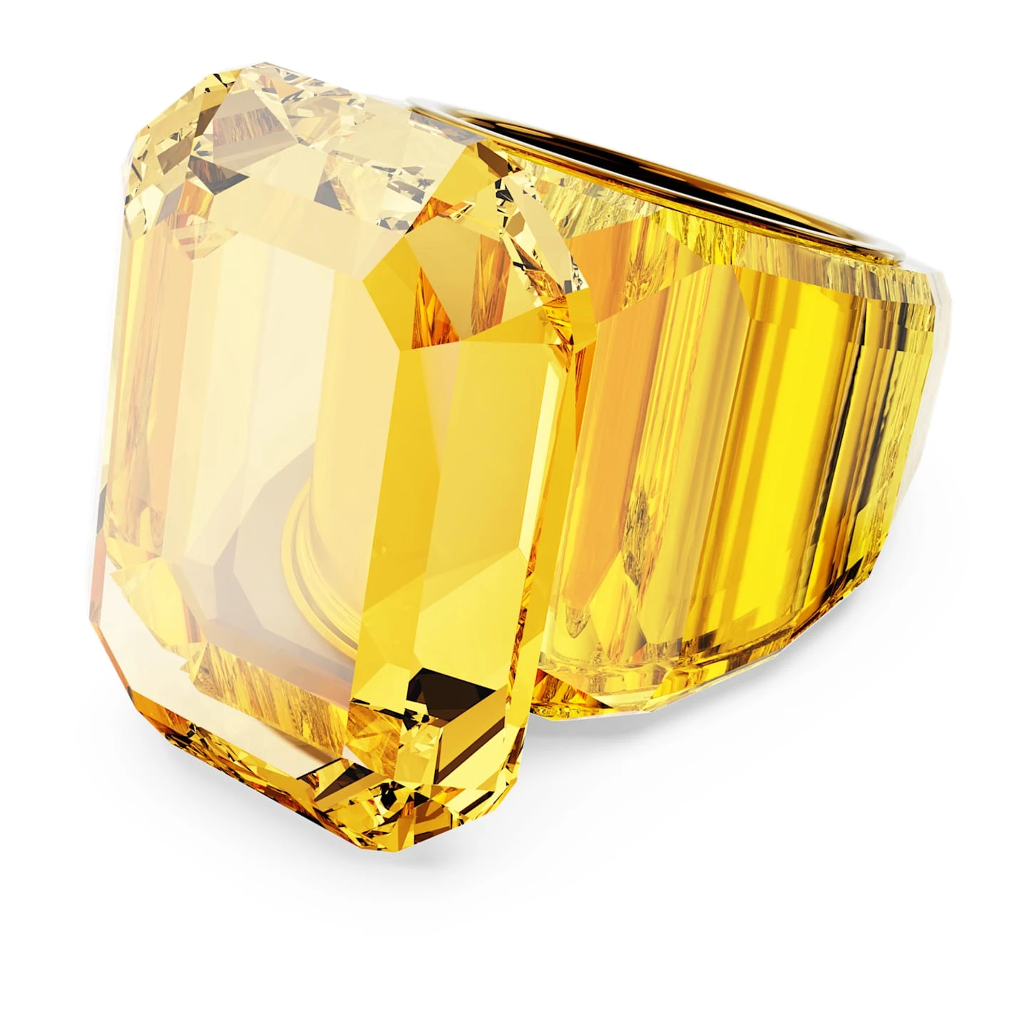 Swarovski Lucent Cocktail Ring Octagon Cut, Yellow 2 Swarovski Lucent Cocktail Ring Octagon Cut, Yellow - Image 2
