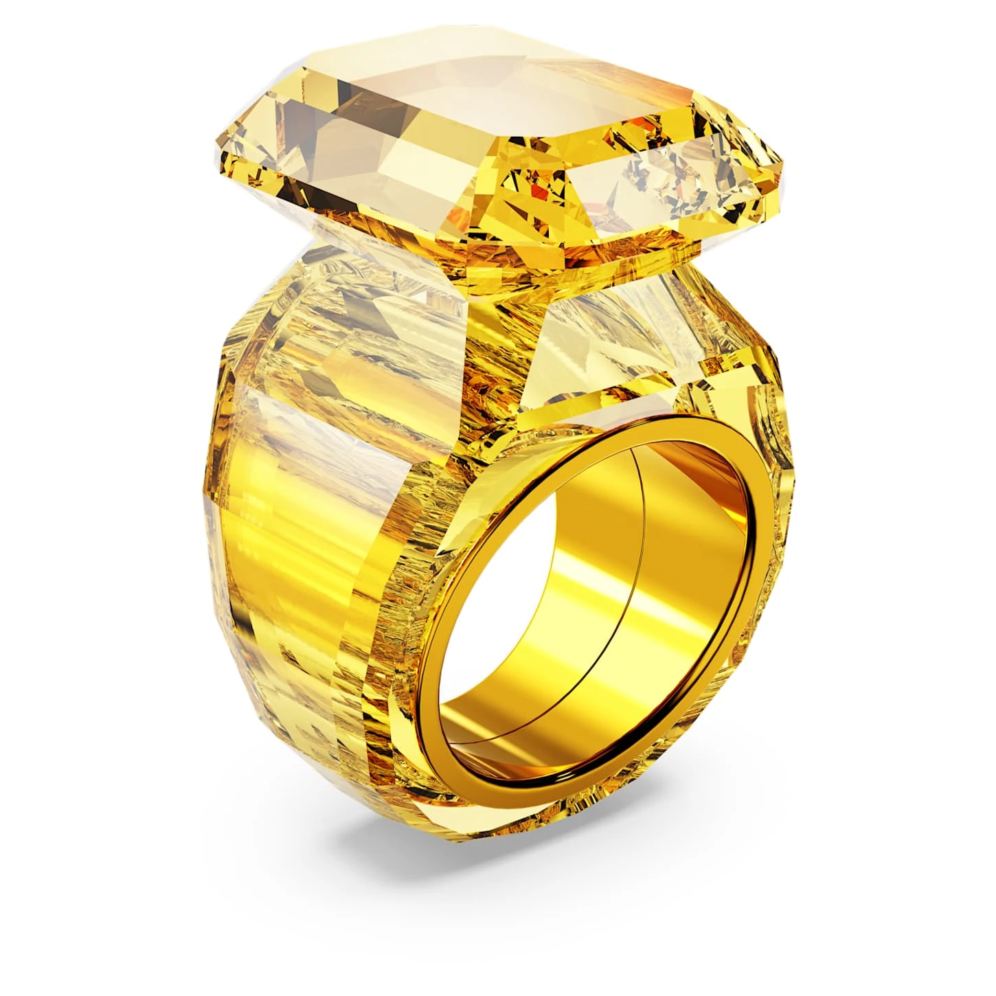 Swarovski Lucent Cocktail Ring Octagon Cut, Yellow 3 Swarovski Lucent Cocktail Ring Octagon Cut, Yellow - Image 3