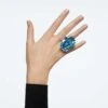 Swarovski Lucent Cocktail Ring Oversized Crystal, Octagon Cut, Blue