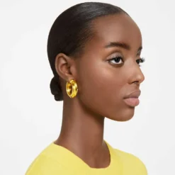 Swarovski Lucent Hoop Earrings Statement, Round Shape, Yellow -Fashion Accessories Store lucent hoop earrings statement round shape yellow swarovski 5633435 4