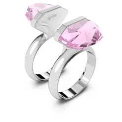 Swarovski Lucent Ring Magnetic Closure, Pear Cut, Pink, Rhodium Plated 10 Swarovski Lucent Ring Magnetic Closure, Pear Cut, Pink, Rhodium Plated -Fashion Accessories Store lucent ring magnetic closure pear cut pink rhodium plated swarovski 5613558 3