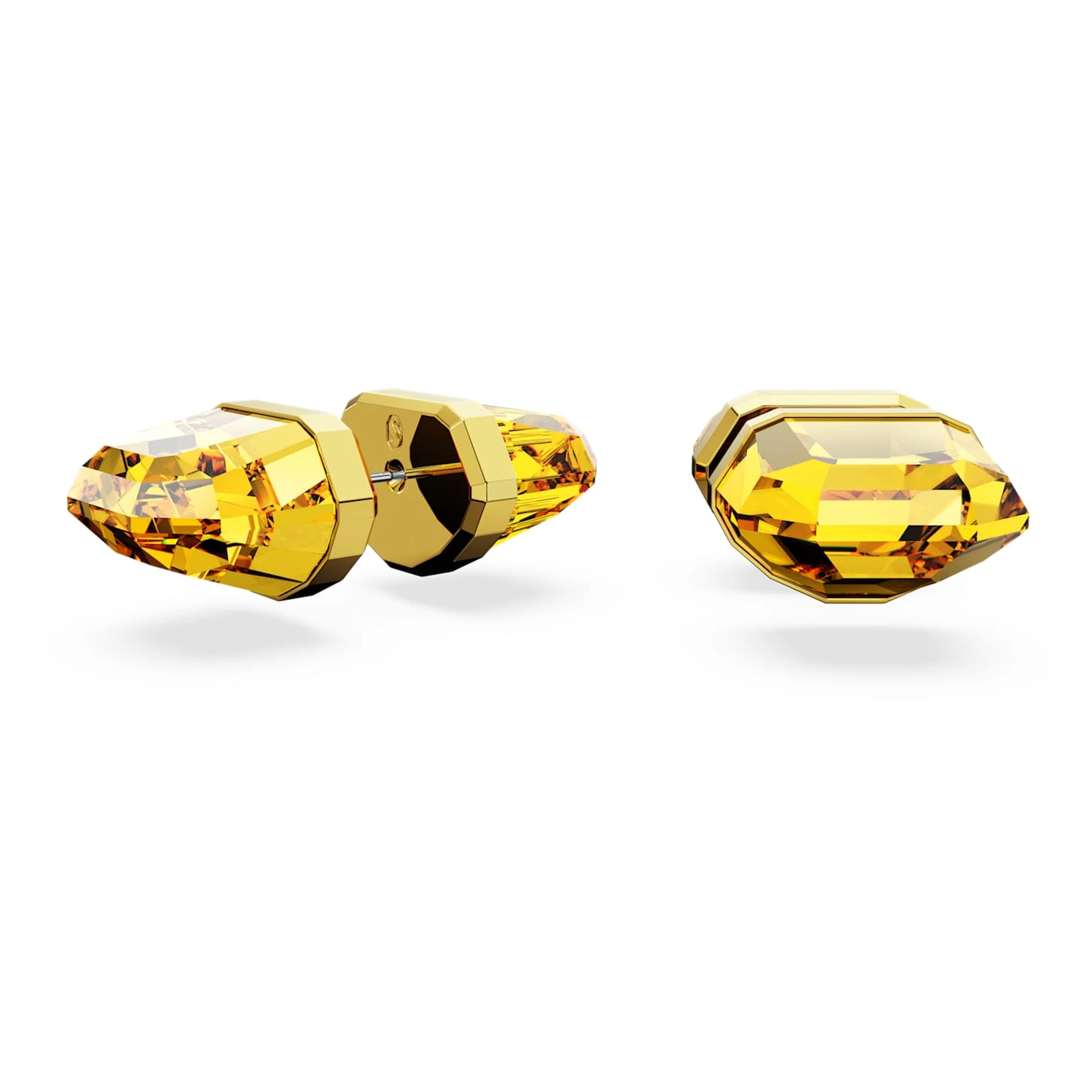 Swarovski Lucent Stud Earrings Yellow, Gold-tone Plated 2 Swarovski Lucent Stud Earrings Yellow, Gold-tone Plated - Image 2