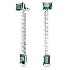 Swarovski Matrix Drop Earrings Mixed Cuts, Green, Rhodium Plated 7 Swarovski Matrix Drop Earrings Mixed Cuts, Green, Rhodium Plated -Fashion Accessories Store matrix drop earrings mixed cuts green rhodium plated swarovski 5665786 2