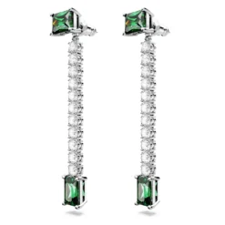 Swarovski Matrix Drop Earrings Mixed Cuts, Green, Rhodium Plated 8 Swarovski Matrix Drop Earrings Mixed Cuts, Green, Rhodium Plated -Fashion Accessories Store matrix drop earrings mixed cuts green rhodium plated swarovski 5665786 3