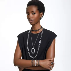 Swarovski Matrix Hoop Earrings Baguette Cut, Gray, Ruthenium Plated -Fashion Accessories Store matrix hoop earrings baguette cut gray ruthenium plated swarovski 5658650 5