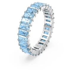 Swarovski Matrix Ring Baguette Cut, Blue, Rhodium Plated -Fashion Accessories Store matrix ring baguette cut blue rhodium plated swarovski 5661907 2