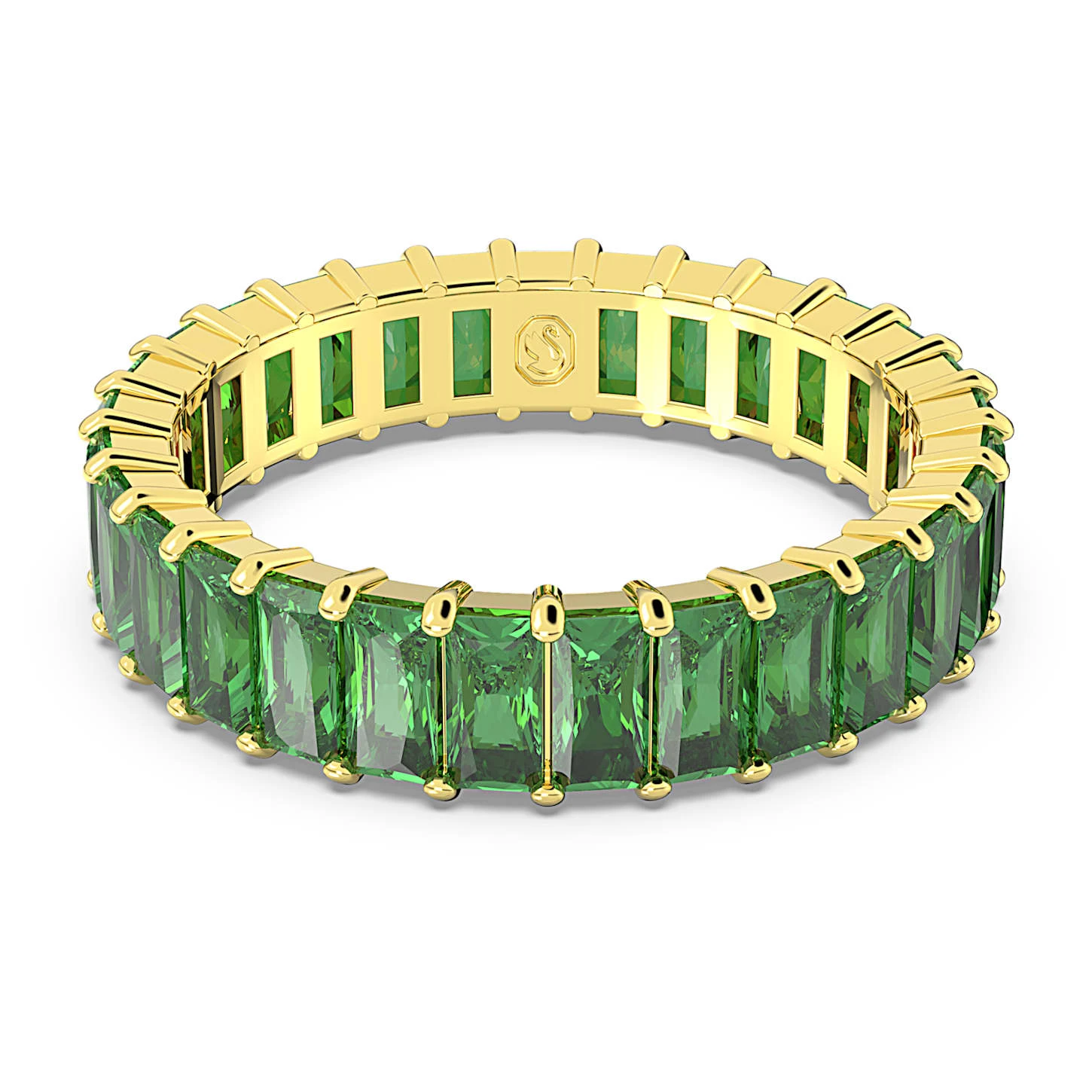 Swarovski Matrix Ring Baguette Cut, Green, Gold-tone Plated 2 Swarovski Matrix Ring Baguette Cut, Green, Gold-tone Plated - Image 2