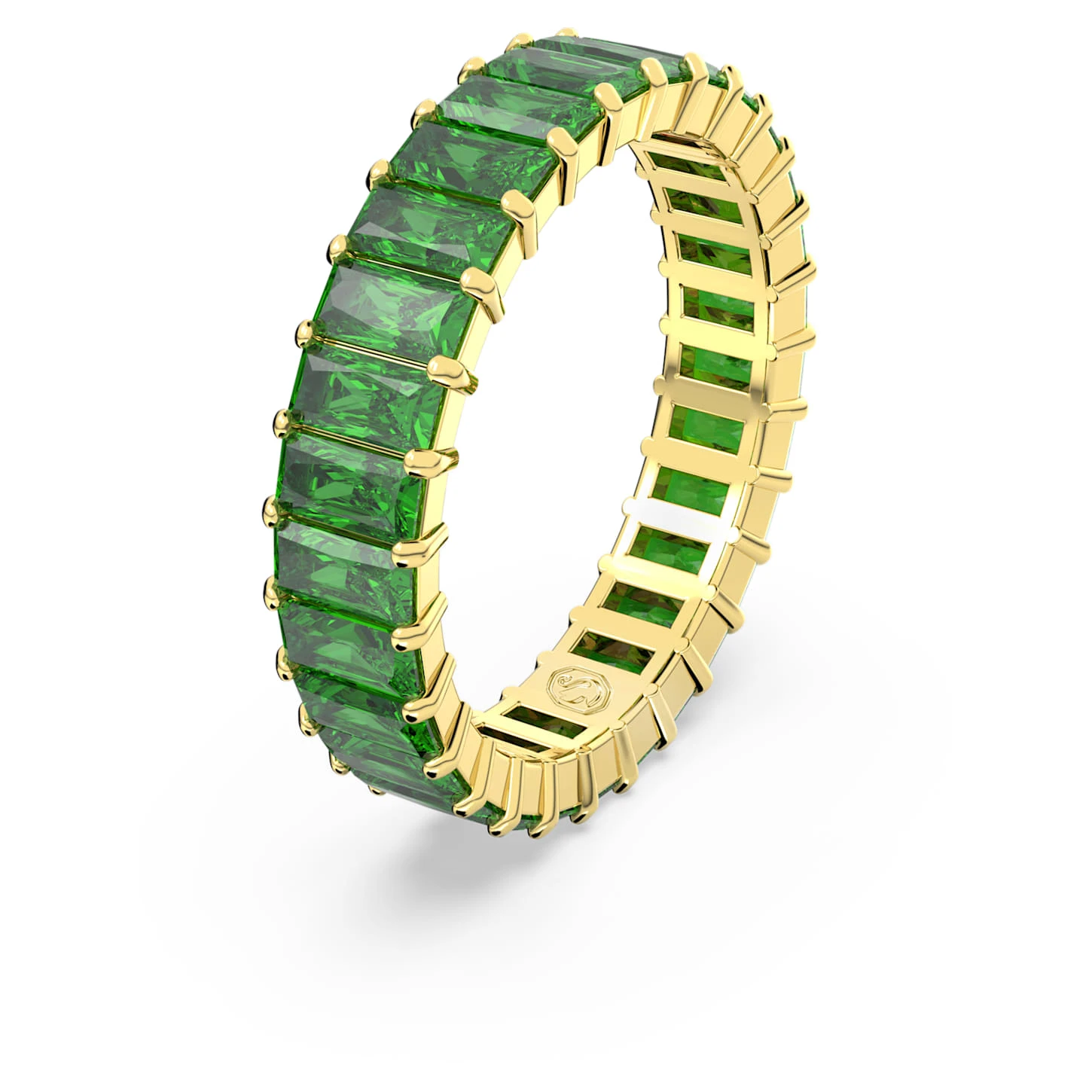 Swarovski Matrix Ring Baguette Cut, Green, Gold-tone Plated 3 Swarovski Matrix Ring Baguette Cut, Green, Gold-tone Plated - Image 3