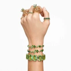 Swarovski Matrix Ring Baguette Cut, Green, Gold-tone Plated 14 Swarovski Matrix Ring Baguette Cut, Green, Gold-tone Plated -Fashion Accessories Store matrix ring baguette cut green gold tone plated swarovski 5648909 6