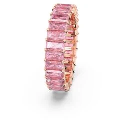 Swarovski Matrix Ring Baguette Cut, Pink, Rose Gold-tone Plated -Fashion Accessories Store matrix ring baguette cut pink rose gold tone plated swarovski 5648286 3