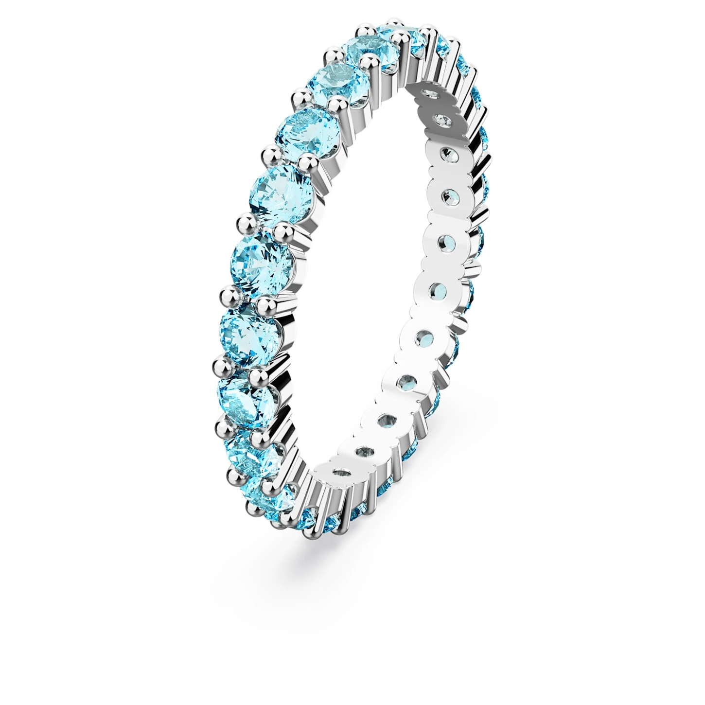 Swarovski Matrix Ring Round Cut, Blue, Rhodium Plated 3 Swarovski Matrix Ring Round Cut, Blue, Rhodium Plated - Image 3