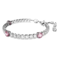Swarovski Matrix Tennis Bracelet Mixed Cuts, Pink, Rhodium Plated -Fashion Accessories Store matrix tennis bracelet mixed cuts pink rhodium plated swarovski 5666421 2