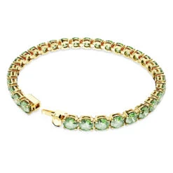 Swarovski Matrix Tennis Bracelet Round Cut, Medium, Green, Gold-tone Plated -Fashion Accessories Store matrix tennis bracelet round cut medium green gold tone plated swarovski 5658849 4