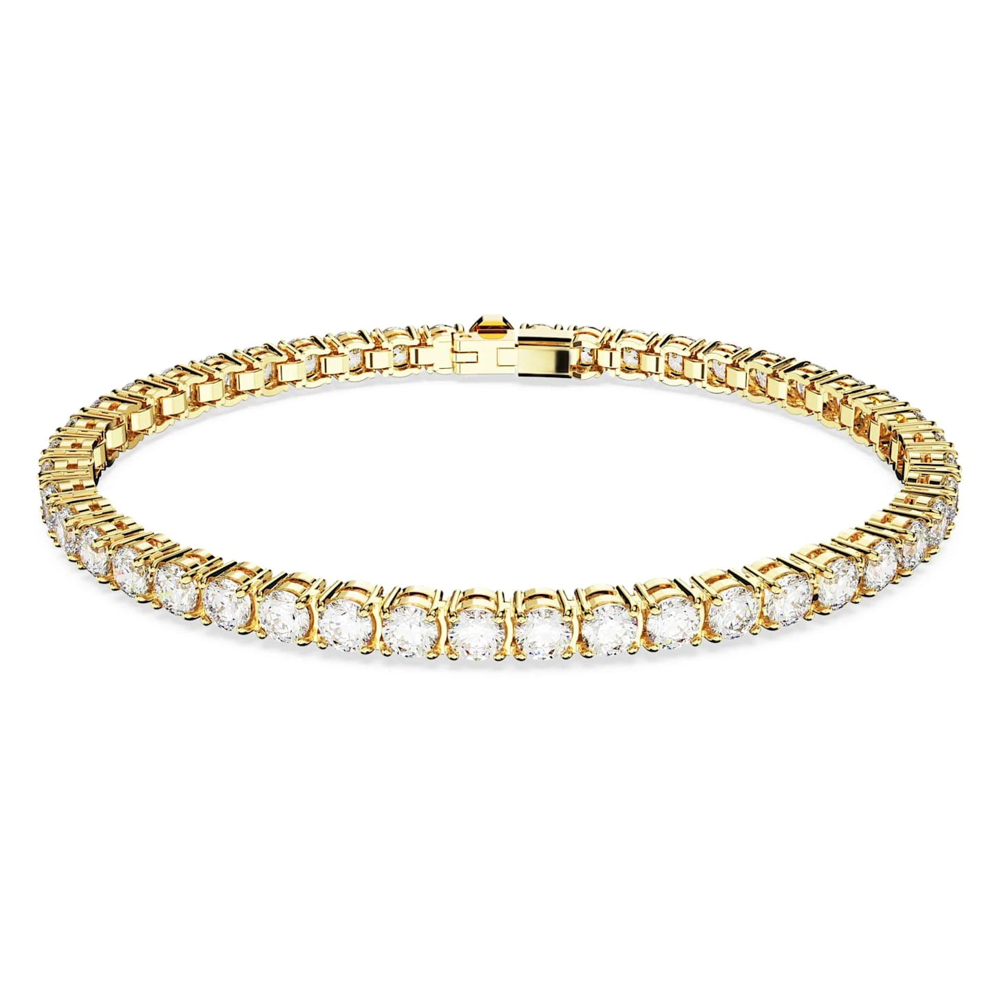Swarovski Matrix Tennis Bracelet Round Cut, Small, White, Gold-tone Plated 2 Swarovski Matrix Tennis Bracelet Round Cut, Small, White, Gold-tone Plated - Image 2