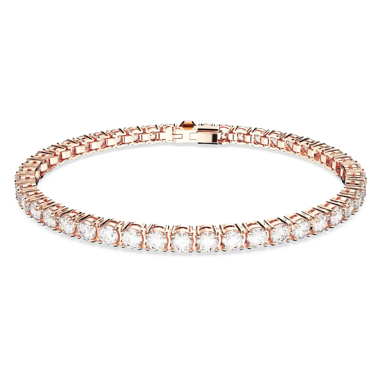 Swarovski Matrix Tennis Bracelet Round Cut, Small, White, Rose Gold-tone Plated 2 Swarovski Matrix Tennis Bracelet Round Cut, Small, White, Rose Gold-tone Plated - Image 2