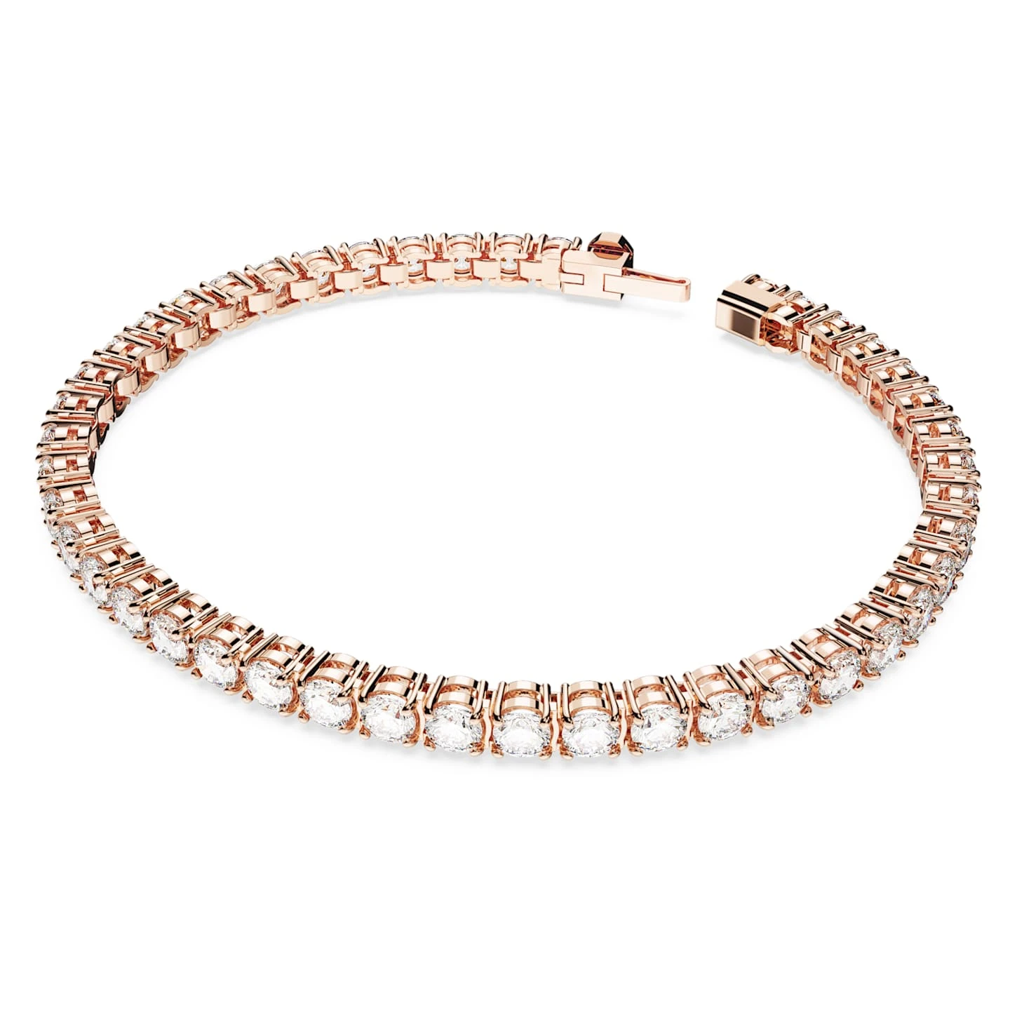 Swarovski Matrix Tennis Bracelet Round Cut, Small, White, Rose Gold-tone Plated 3 Swarovski Matrix Tennis Bracelet Round Cut, Small, White, Rose Gold-tone Plated - Image 3