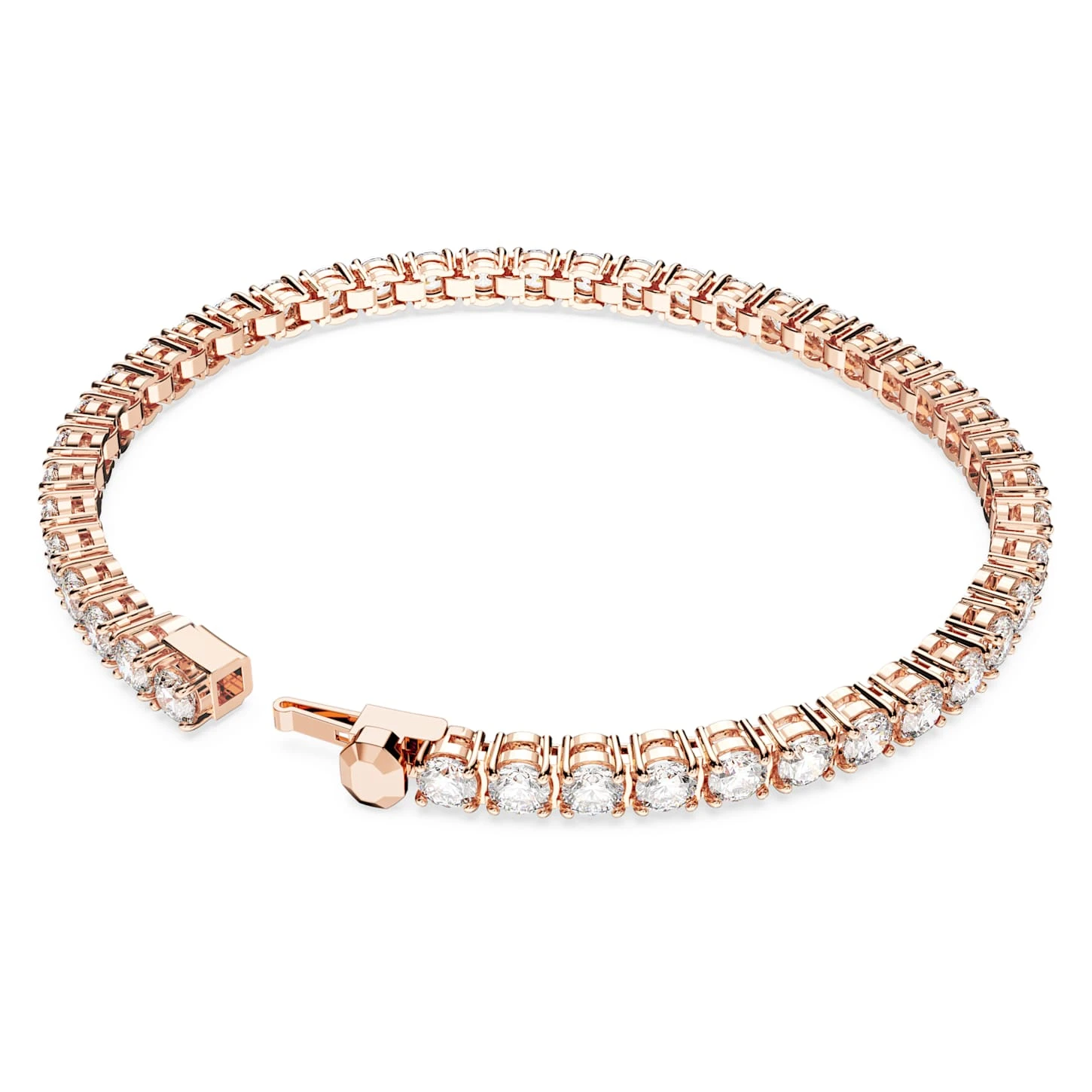 Swarovski Matrix Tennis Bracelet Round Cut, Small, White, Rose Gold-tone Plated 5 Swarovski Matrix Tennis Bracelet Round Cut, Small, White, Rose Gold-tone Plated - Image 5