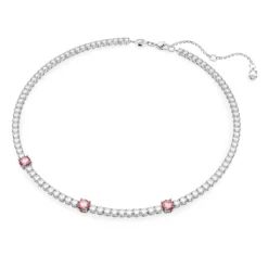 Swarovski Matrix Tennis Necklace Mixed Cuts, Pink, Rhodium Plated -Fashion Accessories Store matrix tennis necklace mixed cuts pink rhodium plated swarovski 5666165 2