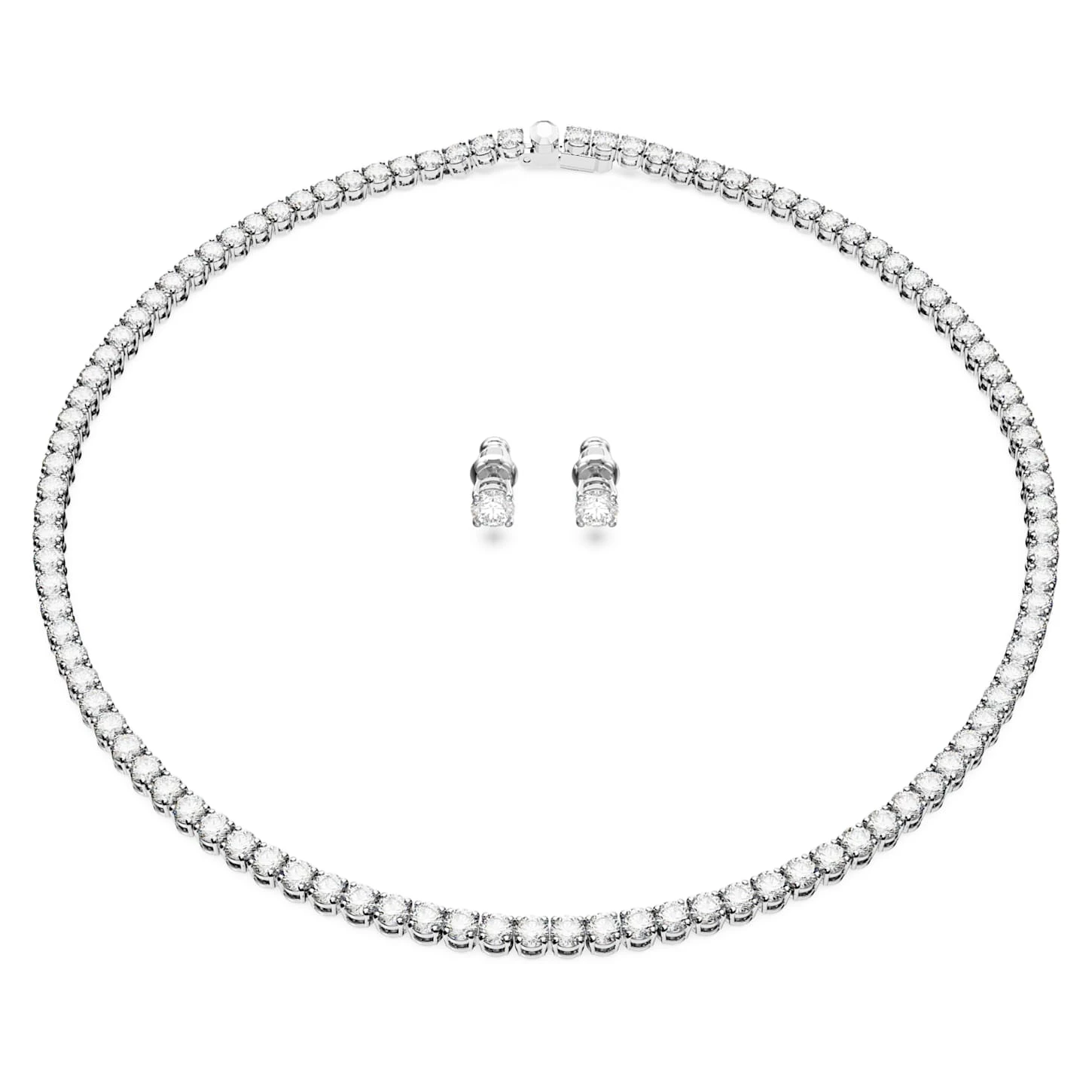 Swarovski Matrix Tennis Set Round Cut, White, Rhodium Plated 2 Swarovski Matrix Tennis Set Round Cut, White, Rhodium Plated - Image 2