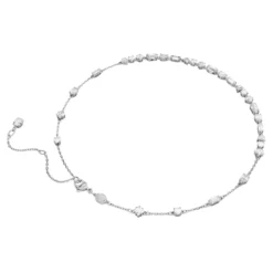 Swarovski Mesmera Necklace Mixed Cuts, Scattered Design, White, Rhodium Plated -Fashion Accessories Store mesmera necklace mixed cuts scattered design white rhodium plated swarovski 5676989 4