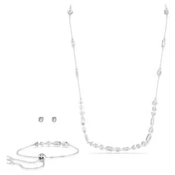 Swarovski Mesmera Set Mixed Cuts, Scattered Design, White, Rhodium Plated -Fashion Accessories Store mesmera set mixed cuts scattered design white rhodium plated swarovski 5665877 4