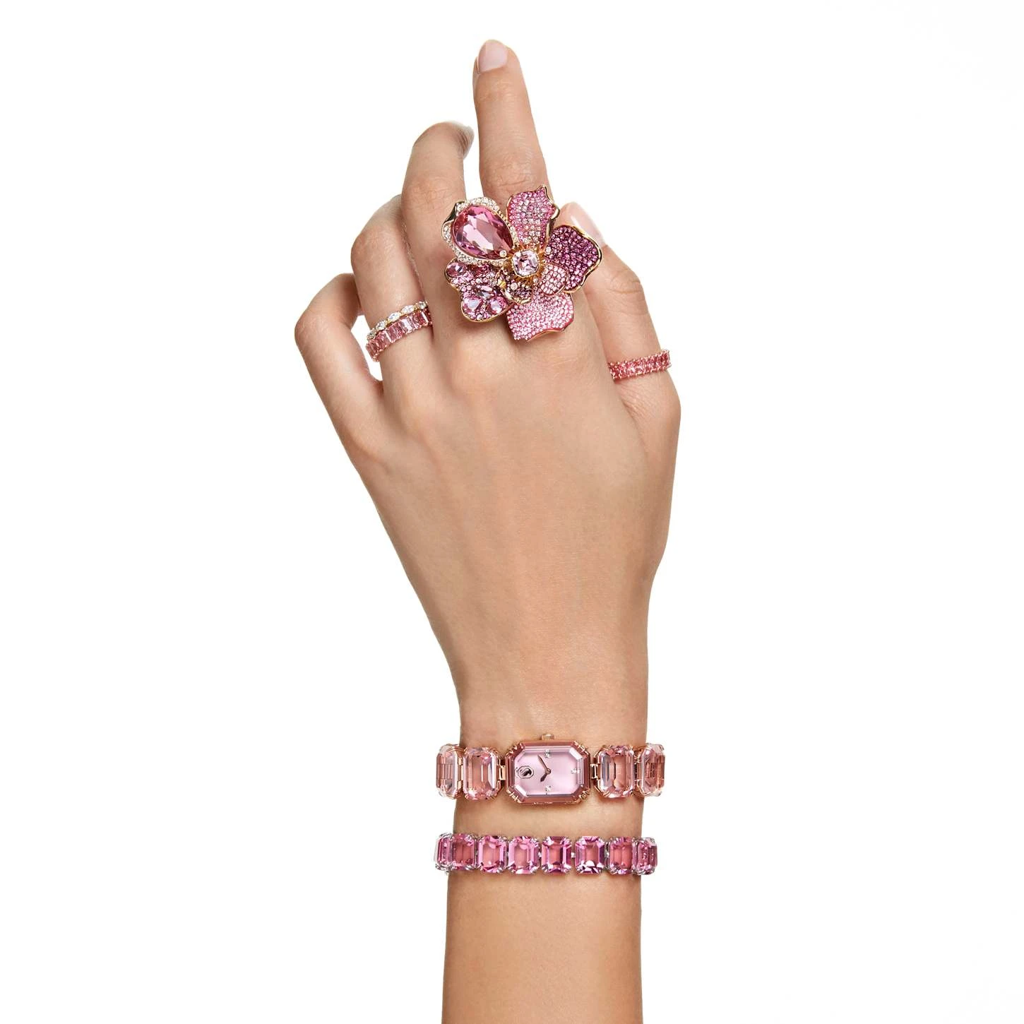 Swarovski Millenia Bracelet Octagon Cut, Pink, Rhodium Plated 8 Swarovski Millenia Bracelet Octagon Cut, Pink, Rhodium Plated - Image 8