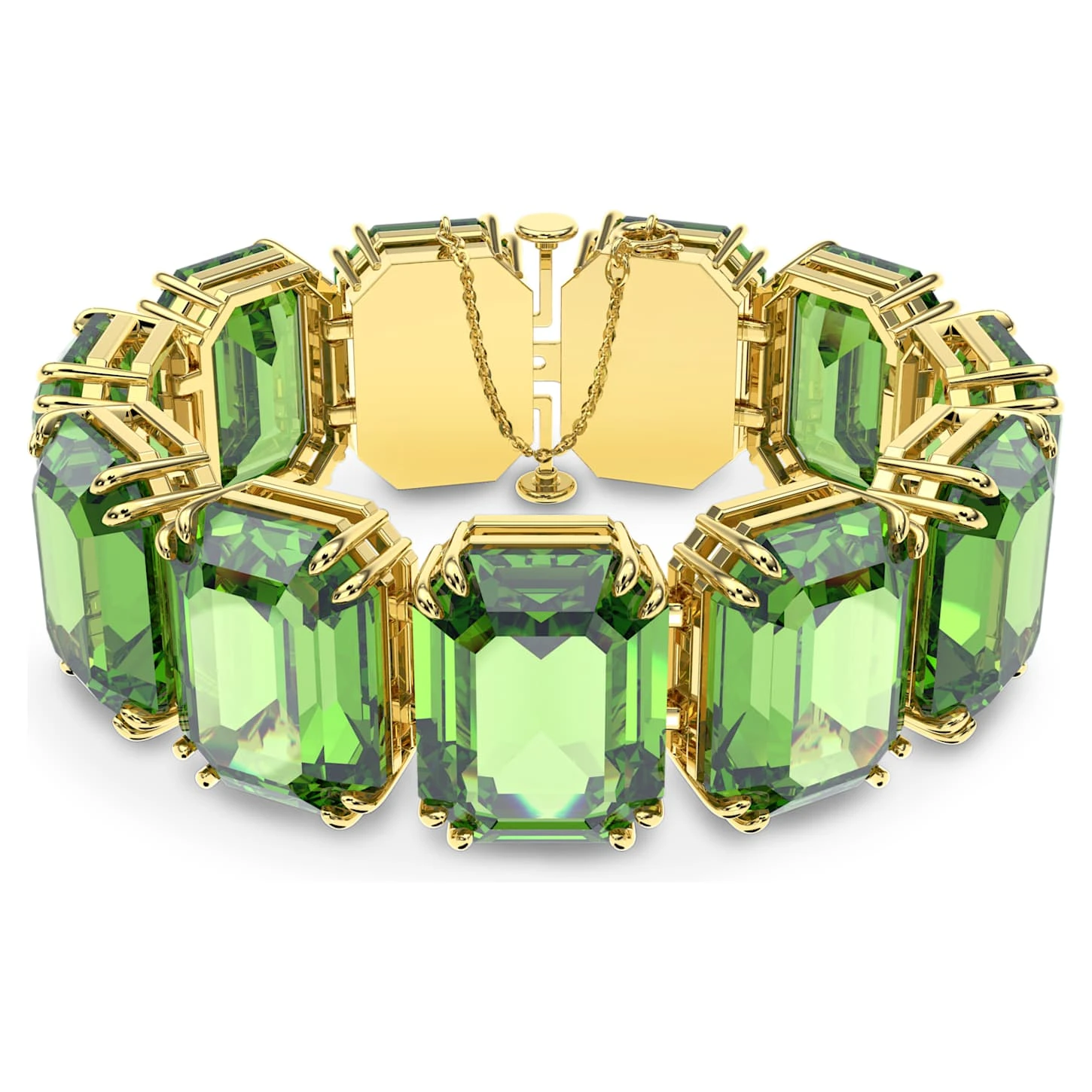 Swarovski Millenia Bracelet Oversized Crystals, Octagon Cut, Green, Gold-tone Plated 2 Swarovski Millenia Bracelet Oversized Crystals, Octagon Cut, Green, Gold-tone Plated - Image 2