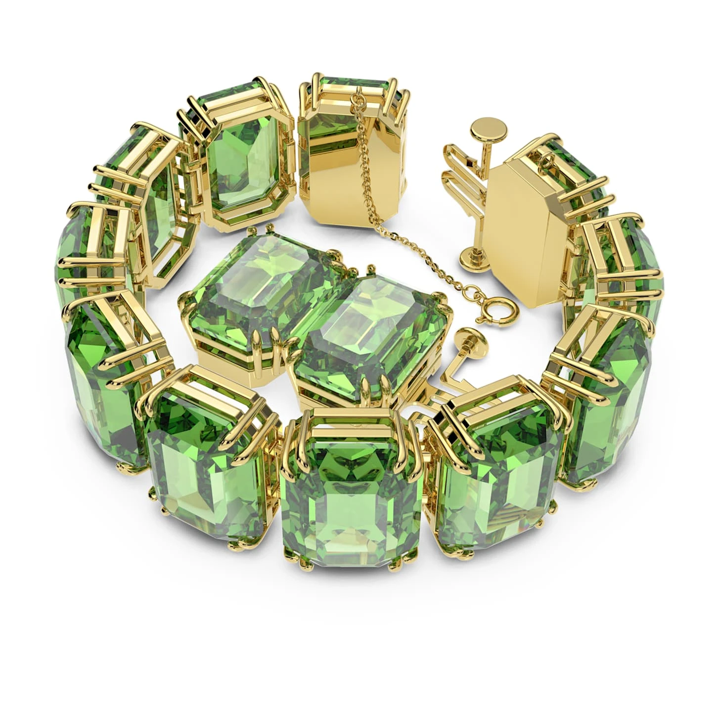 Swarovski Millenia Bracelet Oversized Crystals, Octagon Cut, Green, Gold-tone Plated 3 Swarovski Millenia Bracelet Oversized Crystals, Octagon Cut, Green, Gold-tone Plated - Image 3