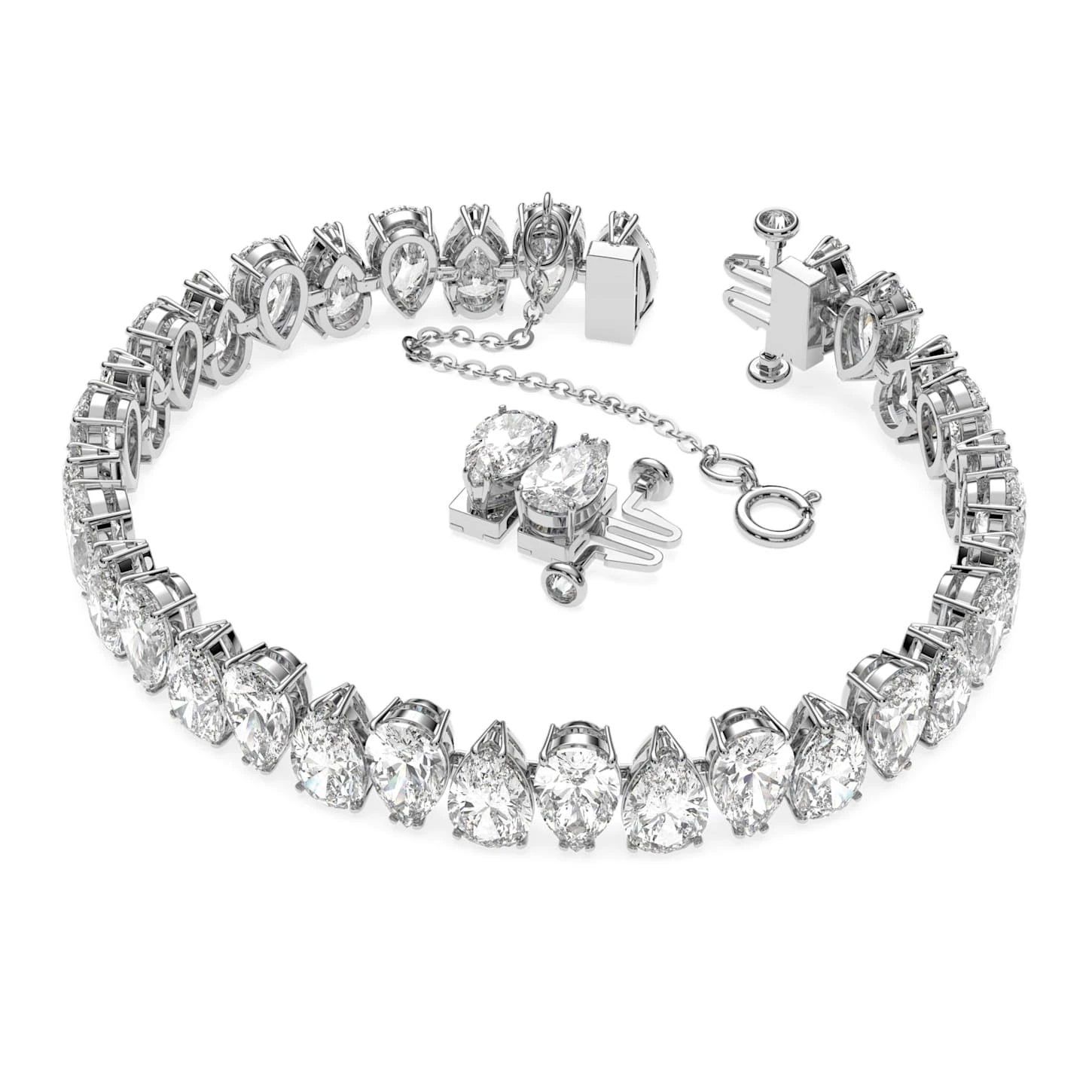 Swarovski Millenia Bracelet Pear Cut, White, Rhodium Plated 3 Swarovski Millenia Bracelet Pear Cut, White, Rhodium Plated - Image 3