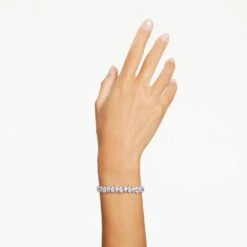 Swarovski Millenia Bracelet Pear Cut, White, Rhodium Plated