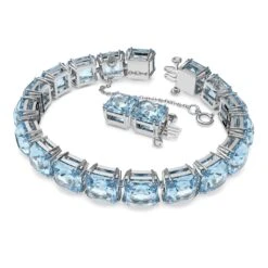 Swarovski Millenia Bracelet Square Cut, Medium, Blue, Rhodium Plated 7 Swarovski Millenia Bracelet Square Cut, Medium, Blue, Rhodium Plated -Fashion Accessories Store millenia bracelet square cut medium blue rhodium plated swarovski 5614924 2