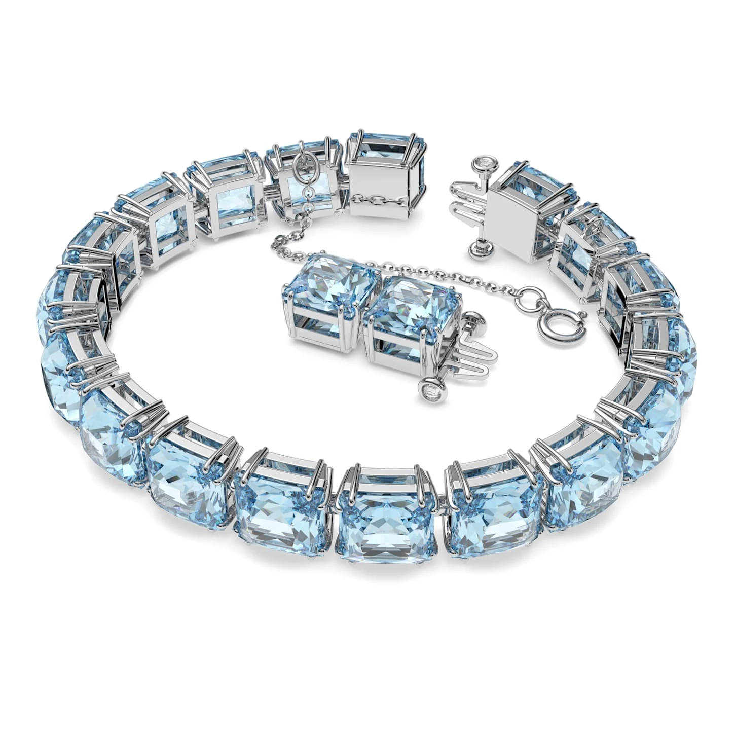 Swarovski Millenia Bracelet Square Cut, Medium, Blue, Rhodium Plated 3 Swarovski Millenia Bracelet Square Cut, Medium, Blue, Rhodium Plated - Image 3