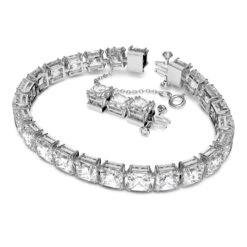 Swarovski Millenia Bracelet Square Cut, Small, White, Rhodium Plated -Fashion Accessories Store millenia bracelet square cut small white rhodium plated swarovski 5599202 2