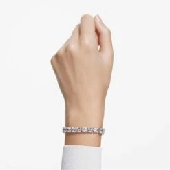 Swarovski Millenia Bracelet Square Cut, Small, White, Rhodium Plated