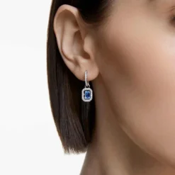 Swarovski Millenia Drop Earrings Octagon Cut, Blue, Rhodium Plated -Fashion Accessories Store millenia drop earrings octagon cut blue rhodium plated swarovski 5619500 4