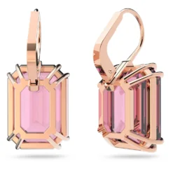 Swarovski Millenia Drop Earrings Octagon Cut, Pink, Rose Gold-tone Plated -Fashion Accessories Store millenia drop earrings octagon cut pink rose gold tone plated swarovski 5619502 4
