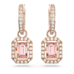 Swarovski Millenia Drop Earrings Octagon Cut, Pink, Rose Gold-tone Plated -Fashion Accessories Store millenia drop earrings octagon cut pink rose gold tone plated swarovski 5649474 2